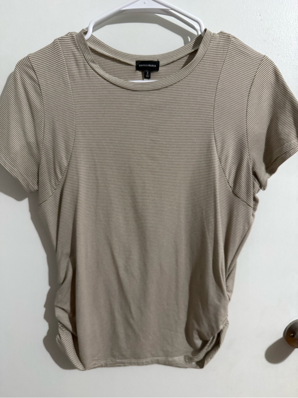 Buckle Beige Striped Short Sleeve Tee